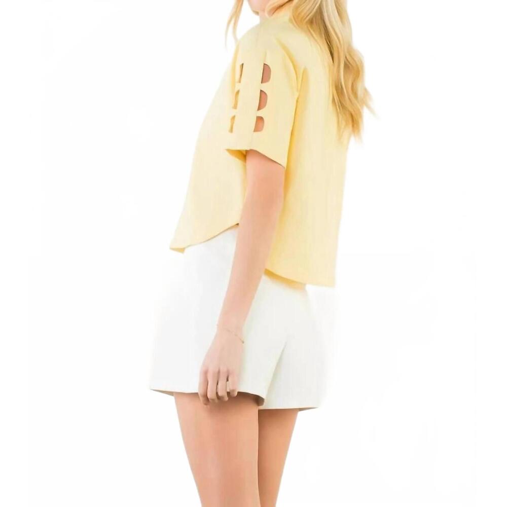 NEW THML talia v neck blouse in yelllow - Picture 4 of 6